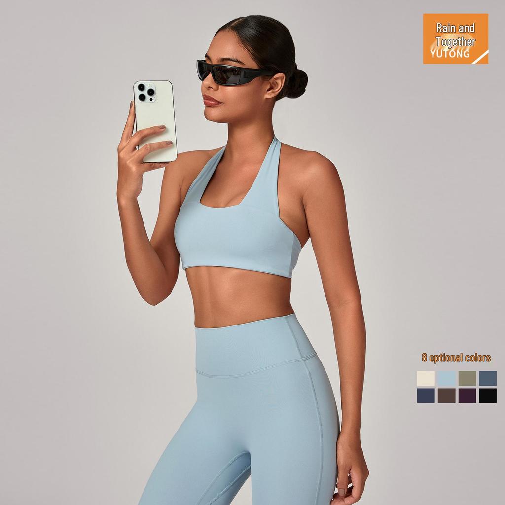 Cross-Border Sports Breathable Yoga Bra - Hanging Neck, Beautiful Back, Outdoor Running & Fitness Top