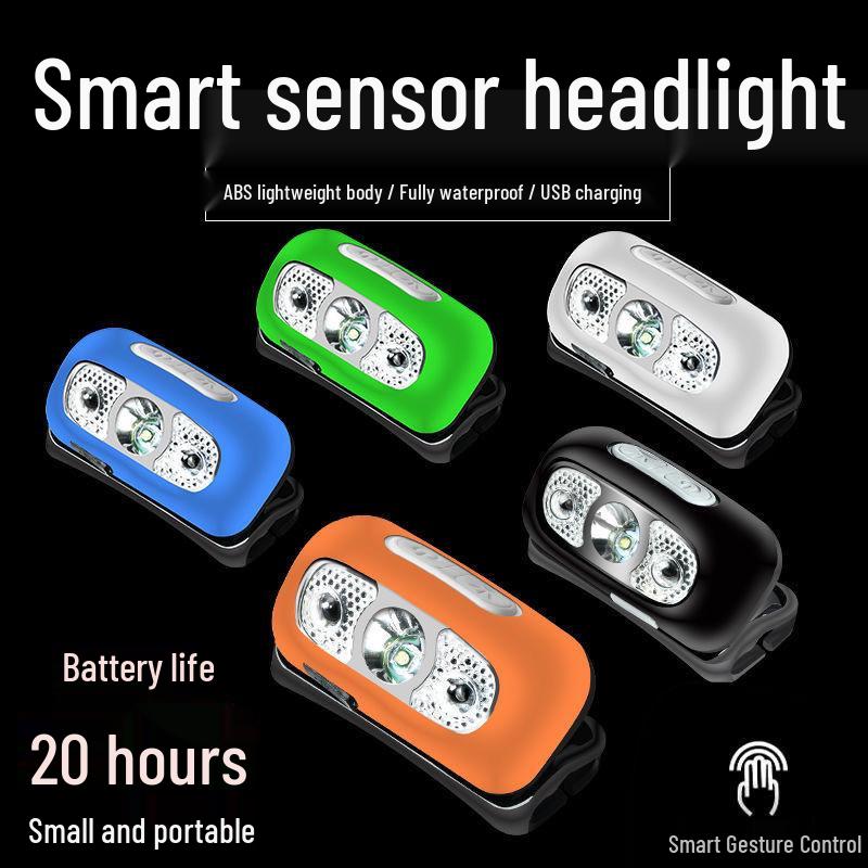 Waterproof Induction Headlamp: Strong Light, Rechargeable, Ideal for Night Running and Fishing