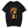 Bob Marley Reggae Portrait Print Tshirt Unisex Vintage Music Short Sleeve Trendy Pure Cotton Loose Casual Streetwear Top