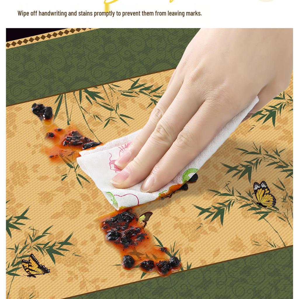 Vintage-Style Waterproof Oil-Proof Tablecloth, Wash-Free Rectangular Cover for Dining and Coffee Tables