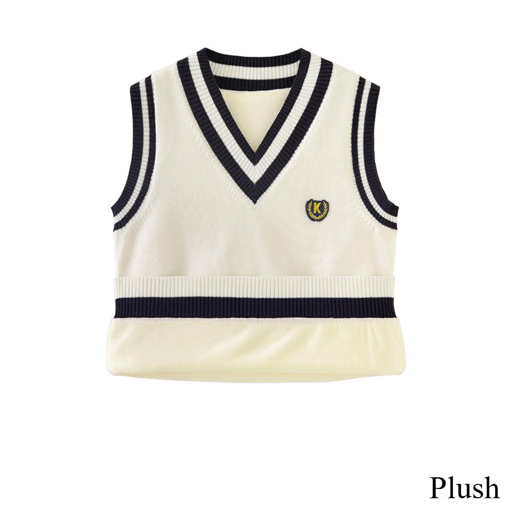 Jarní a podzimní dětské oblečení Kontrastní barvy Svetrová vesta Chlapec Uniforma základní školy Školní uniforma Dívka Pletená vesta