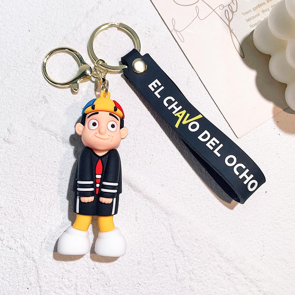 2023 Anime El Chavo Del Ocho Keychain For Women Men Cartoon Boy Doll Pendant Key Chain Car Keyring Jewelry Children Gifts
