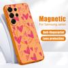 Cute Candy Love Heart Magnetic Phone Case For Samsung S26 S25 Ultra S24 Plus S23 FE S22 Ultra A55 A56 A17 A37 A57 5G Skin Feel Shockproof Cover