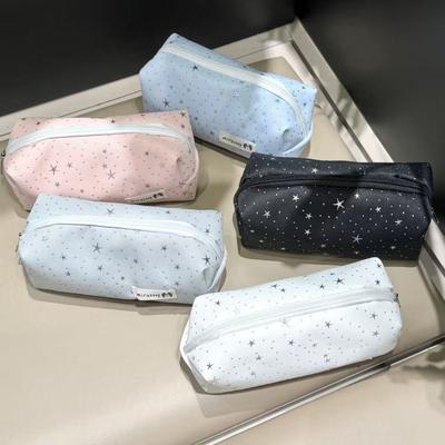 1pc Large Capacity Pencil Case Star Polka Dot Pencil Pouch Cute Stationery Bag  School Office