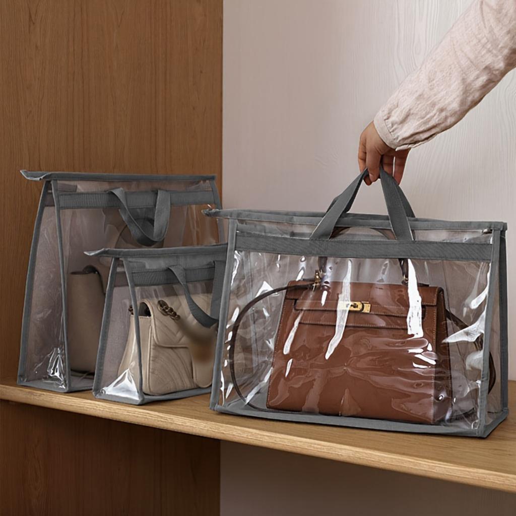 3 Stück Hängende Handtaschen-Aufbewahrungstasche Tragbare Staubdichte Tasche für Kleiderschrank