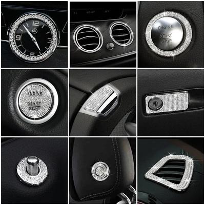 For Mercedes Benz E W213 E200 E220 E250 Central Console Decoration Refit Crystal Diamond Ring Trim Interior Styling Decal