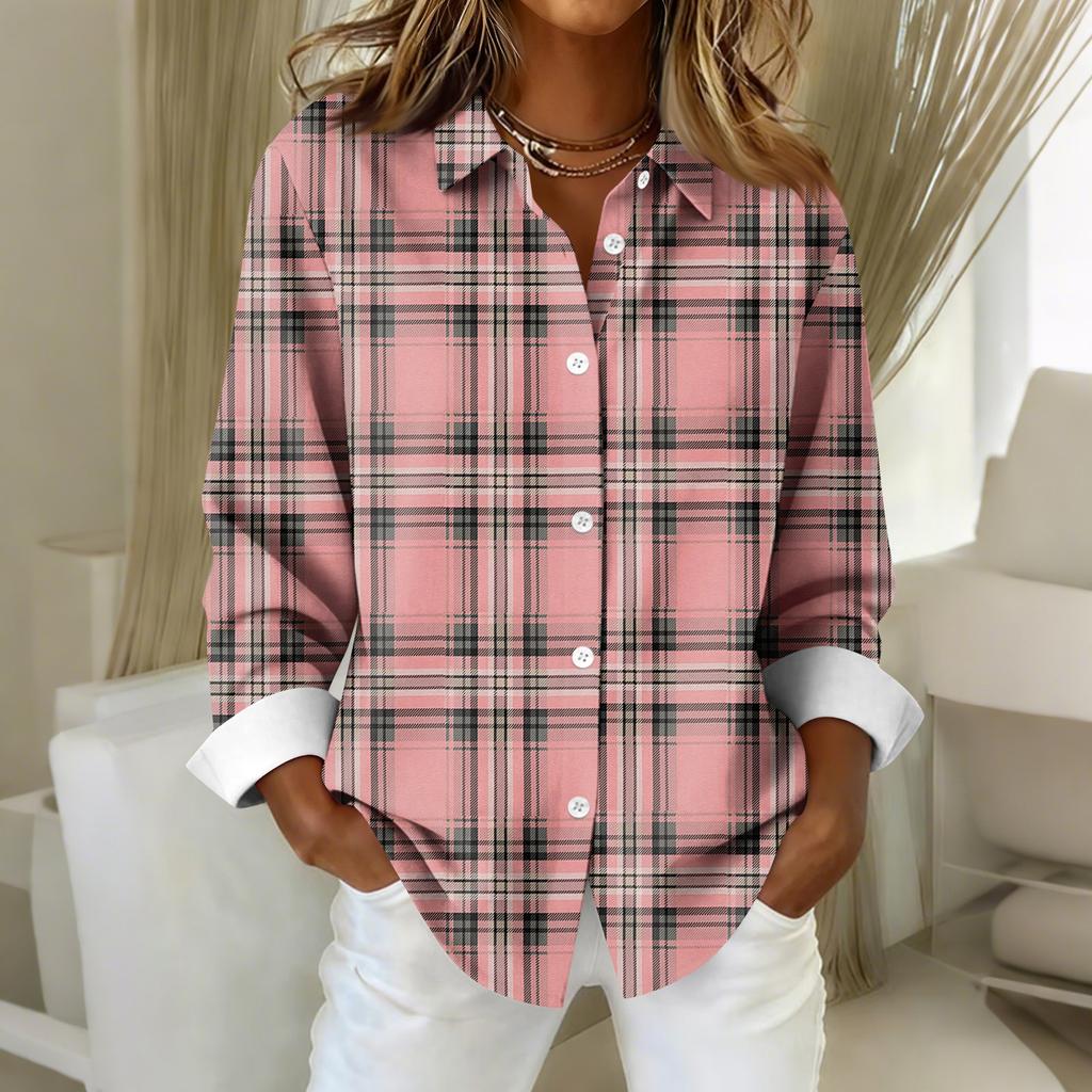 Women's Shirt Blouse Christmas Print Button Long Sleeve Casual Basic Shirt Collar Regular Top