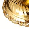 Footed Decorative Fruit Tray Vintage High Gloss Floral Carving Trim Metal Footed Fruit Plate for Snacks Nuts Gold