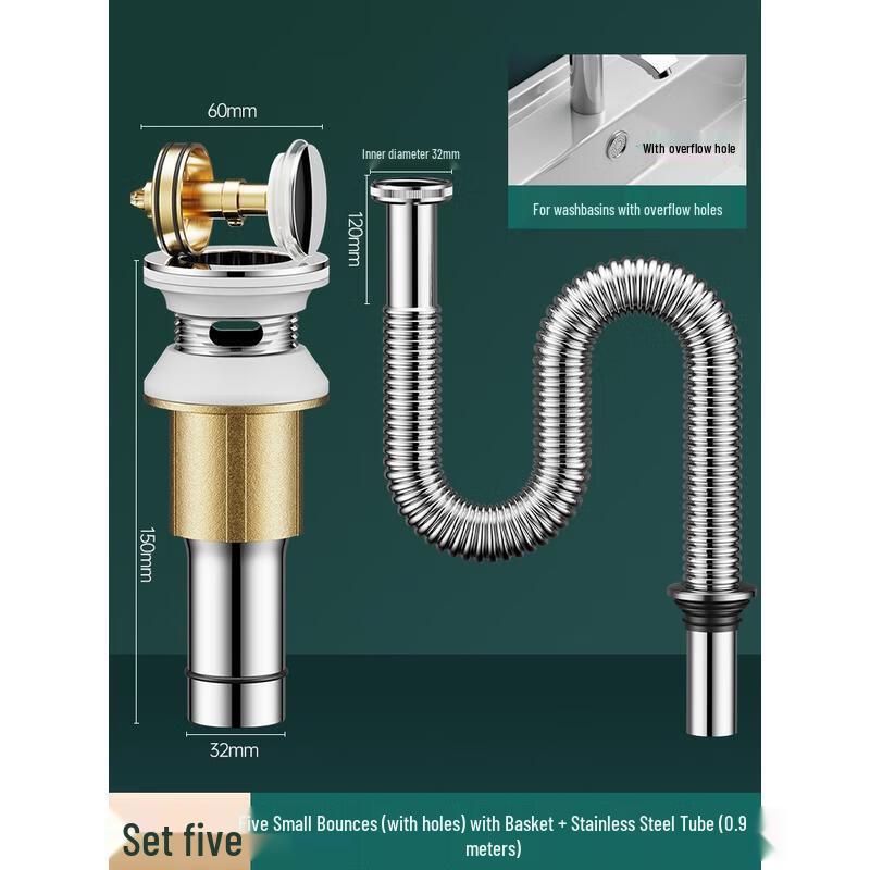 HANDUNYOU Комплект для слива-перелива для раковины