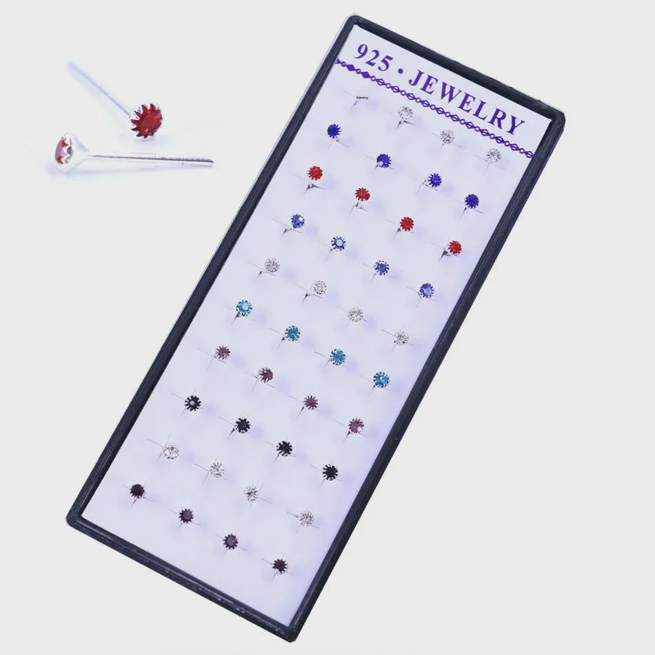 Boxed Set: 20 Pairs of 925 Silver-Plated Korean Earrings with Diamond Clips & Various Specifications