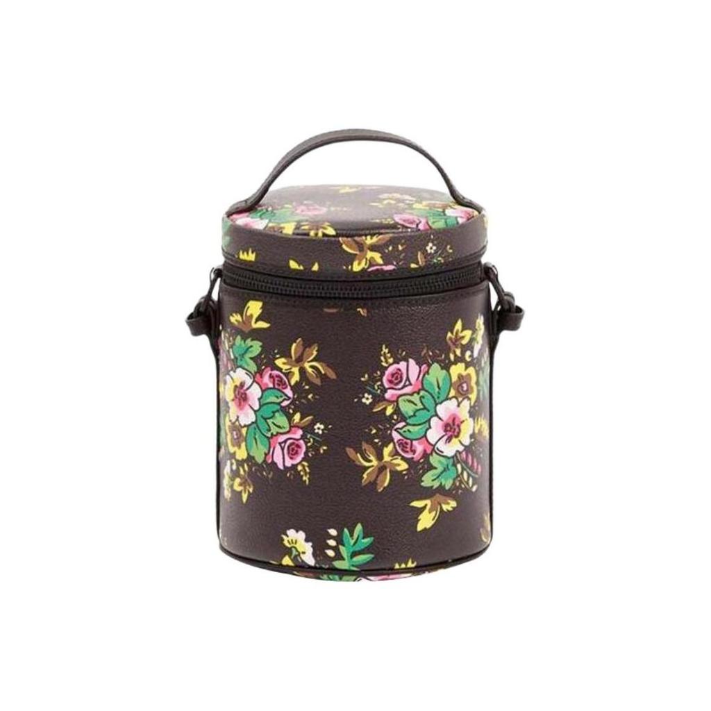 Kenzo Floral Print Surround Zip Bucket Bag Women Handbags Black FC62SA704B0499