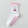 Breathable Yoga Socks Cotton Cherry Embroidery Socks New Mid Tube Socks