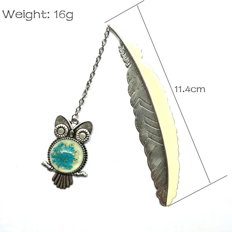 Cute Luminous Metal Feather Bookmarks Kawaii Butterflies Owl Dragonflies Book Marks For Teachers Gift Beautiful Book Accessories