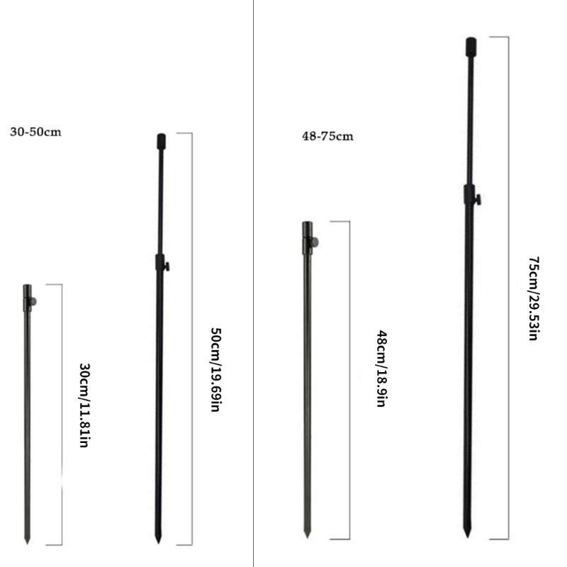 Lightweight Aluminium Insert Fishing Ground Rod Fishing Banks Stick Adjusted Plug Insert Ground Fishing Rod Stand Holder