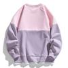 Sudaderas casuales de manga larga con cuello redondo y diseño de dos piezas falsas con bloques de color para hombre y mujer, tops de moda con bloques de color para hombre
