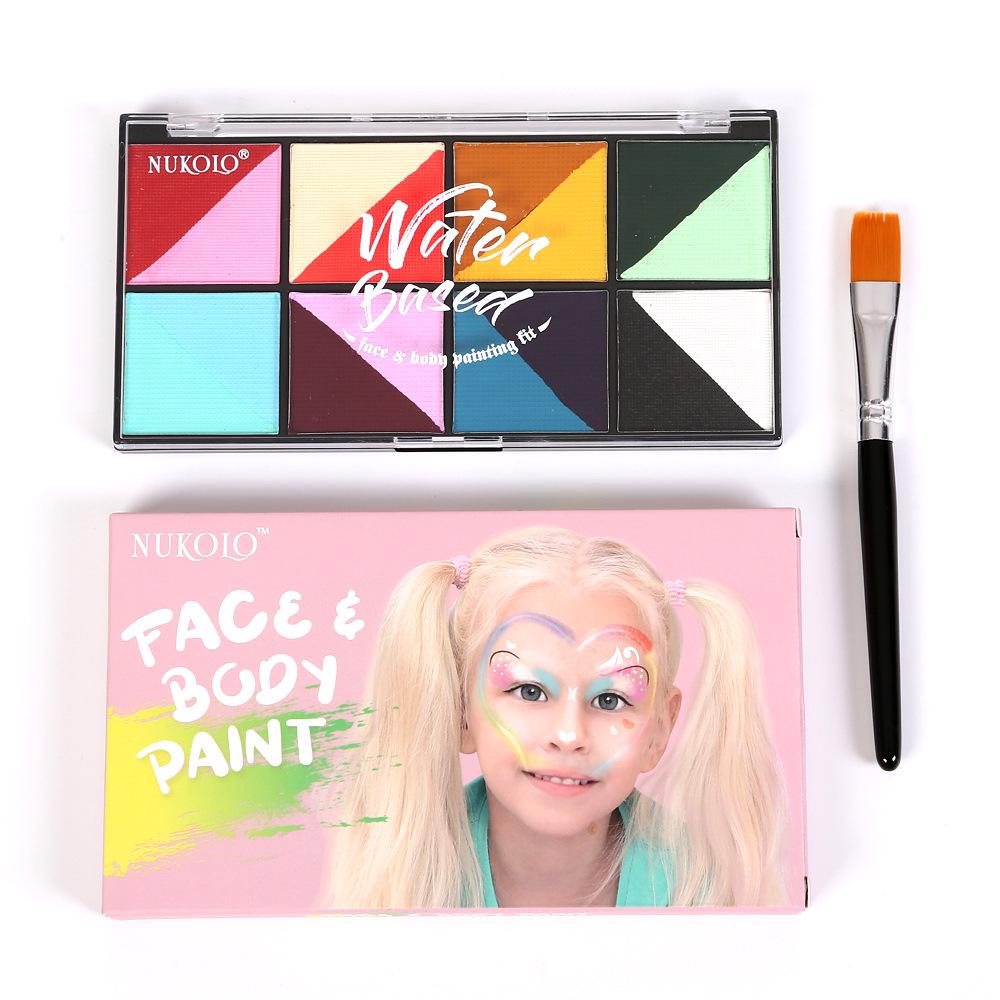 NUKOLO 8-Color Water-Soluble Face Paint for Kids  Festivals  World Cup Makeup Water-soluble