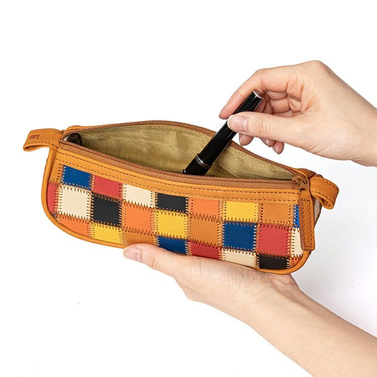 Pen Case Made by a Baseball Glove Exclusive To Direct Sales Genuine Large Pencil Pencil Cosmetic and DPC815M TRION Blue [Trion Official] Multi-purpose