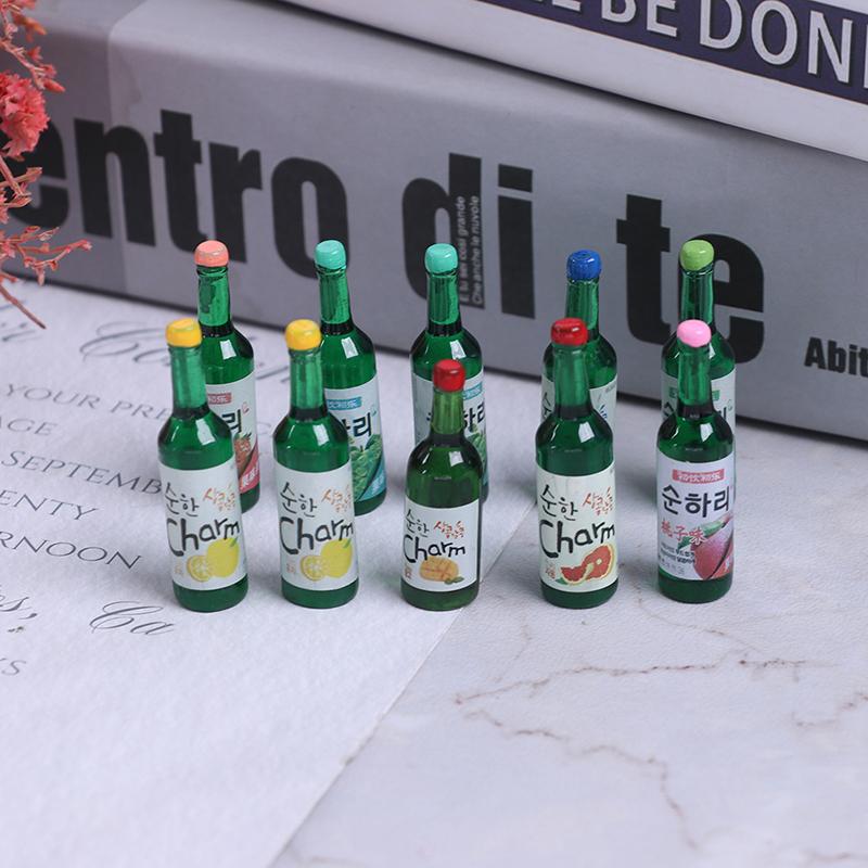 10Pcs 1:12 Dollhouse Miniature Wine Drink Model Pretend Play Food Kitchen Toys