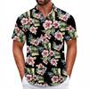 Floral print short-sleeve casual shirt, stylish and comfortable for daily wear.