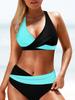 Sexy rückenfreie enge Bikinis 2-teiliges Set Damen geteilter Badeanzug hohe Taille Strandstil Blockbikinis 2025 Neue Sommer-Bikinis Set