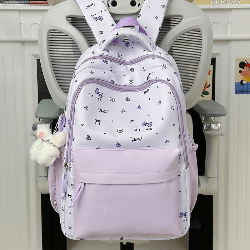 Schoolbag Junior High School High School Student Schoolbag Cute Bow Kitten Backpack College Style High Value Small Fresh Backpack