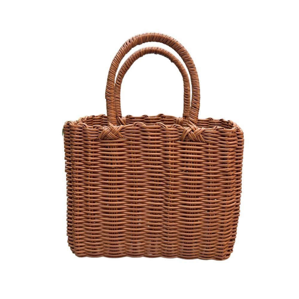 Square Hanging Baskets Plastic Woven Handbag New Storage Basket  Fruit