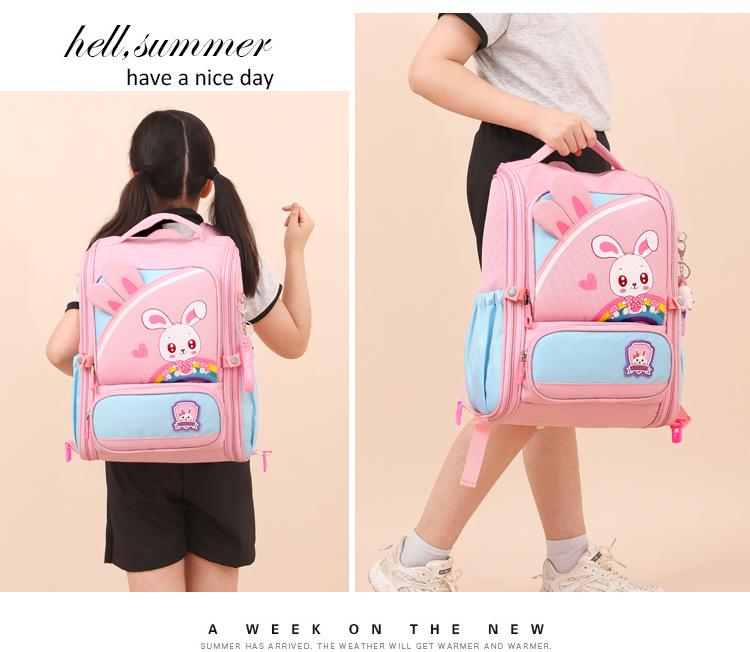 Large Capacity Trolley School Bag for Girls, Grades 3-6 - Stair Climbing & Detachable Design
