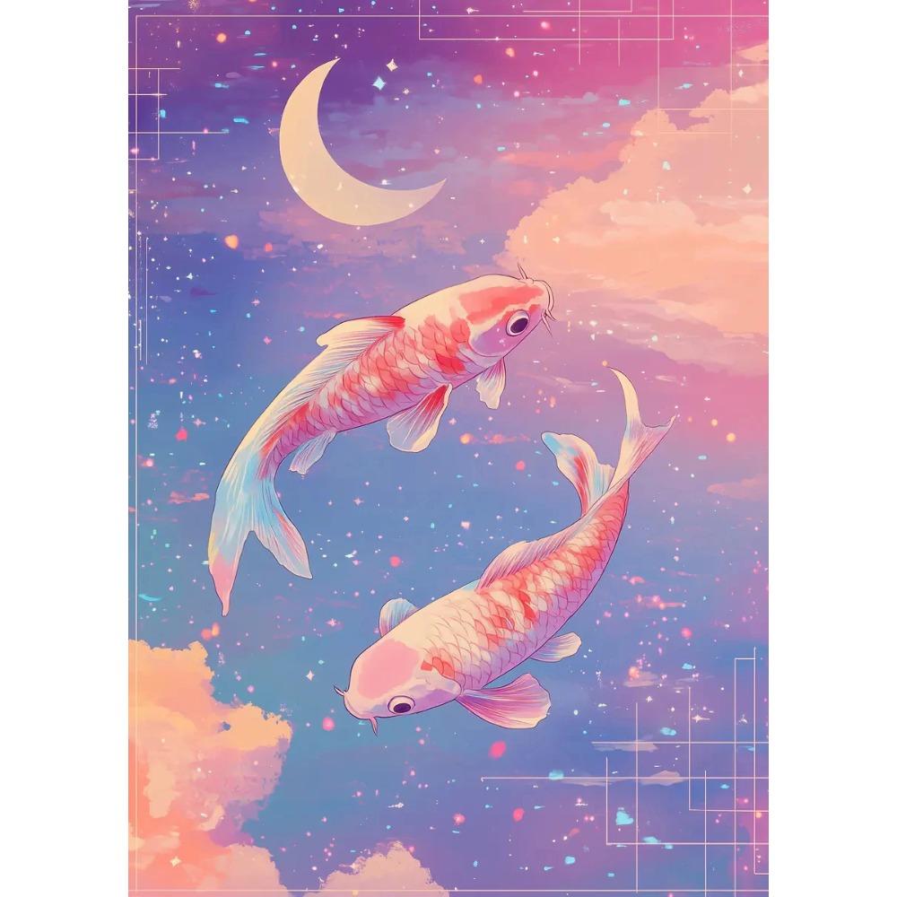 Classic Surreal Golden Koi Fish Posters Fishes Swimming Anime Art Prints Canvas Painting Wall Pictures Home Living Room Decor