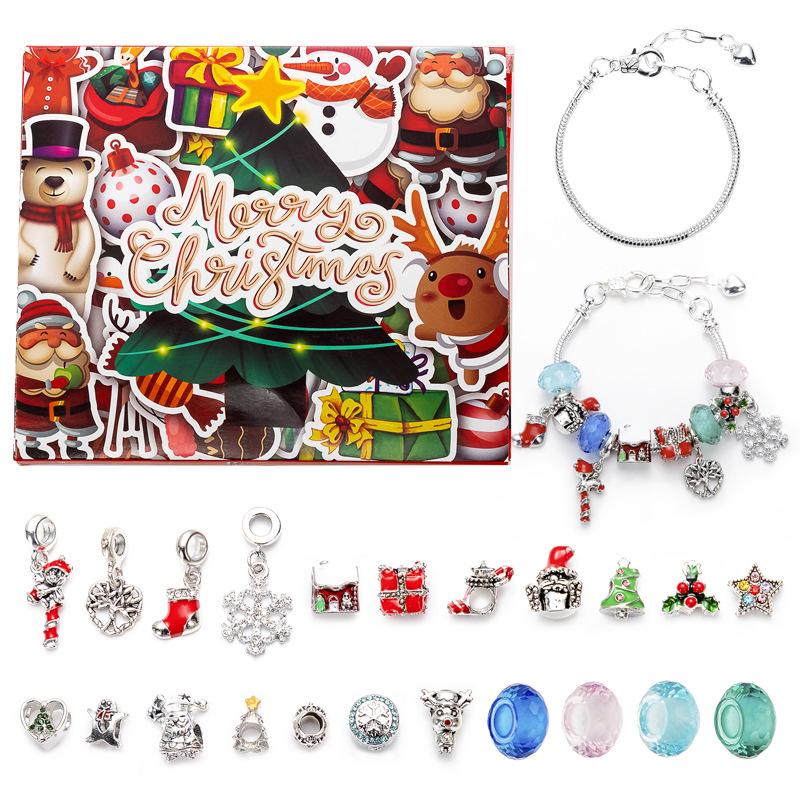 Christmas Jewelry Advent Calendar: 24 Compartments of Necklace, Bracelet & Stud Earrings Gift Box