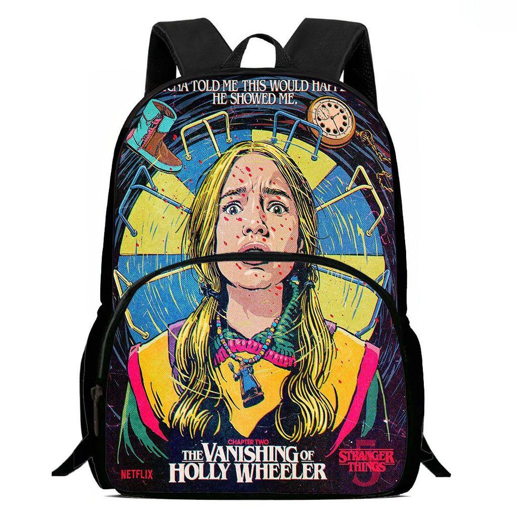 Stranger Things Schülerrucksack Oxford-Stoff Mit Atmungsaktivem Design Für Den Schulgebrauch