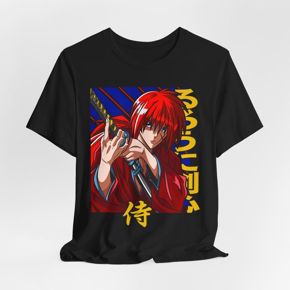 Himura Kenshin Master Anime Tee RedHaired Samurai Graphic with Kanji EleUnisexts
