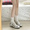 Spring Wine Red Women Mary Jane Shoes Shallow Ladies Casual Butterfly Knot Shoes Eelgant Dress Shoes
