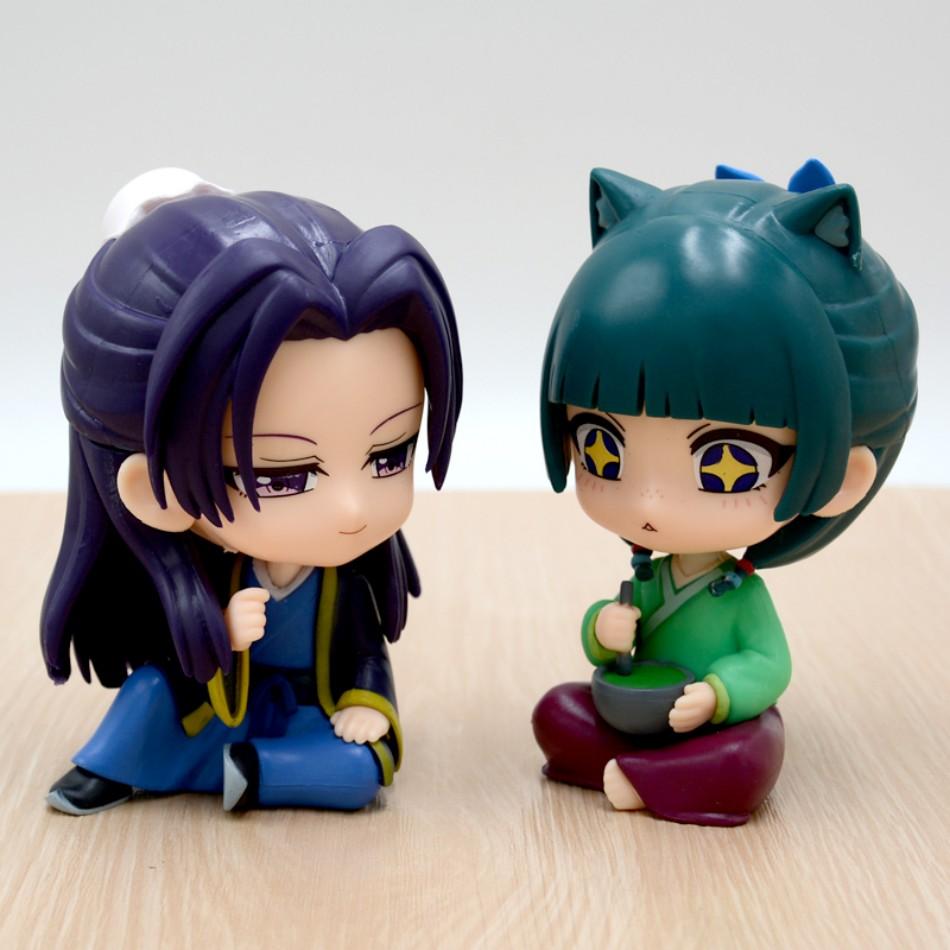 1-4pcs the Pharmacy Diaries Maomao Jinshi Mini Figure Anime Periphery Kawaii Sitting Toys Desktop Car Ornaments Model Present