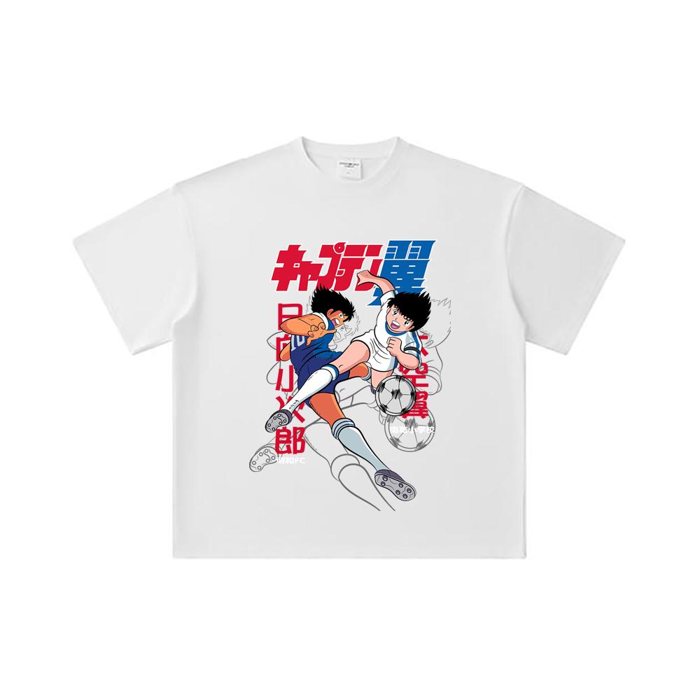 260 GSM Double Yarn 32 Count 100% Cotton Captain Tsubasa V2 Print Unisex Heavy Cotton T Shirt