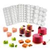 Silica Gel Mousse Cake Mold, Baker's Dessert Mousse DIY Chocolate Soap Candle Mold, 12-Cavity Cylindrical Sandwich Mold