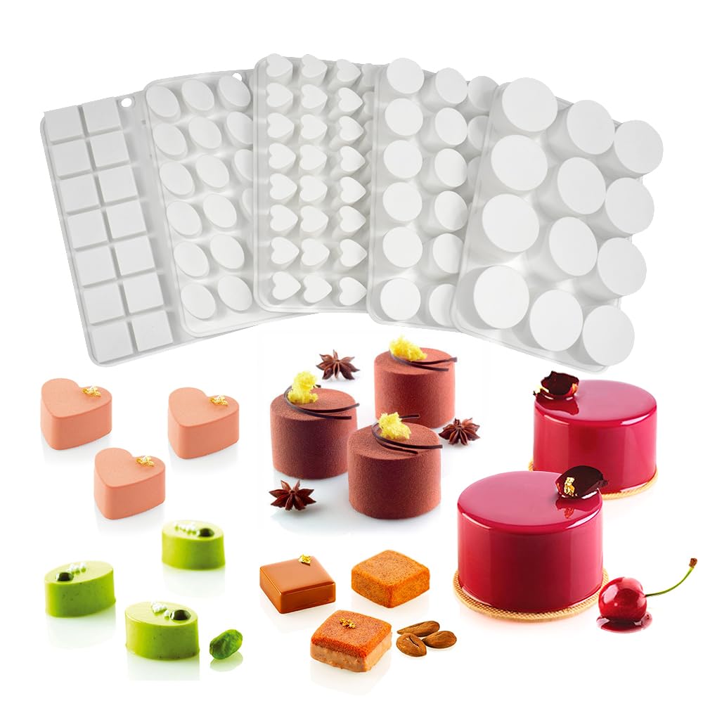 Silica Gel Mousse Cake Mold, Baker's Dessert Mousse DIY Chocolate Soap Candle Mold, 12-Cavity Cylindrical Sandwich Mold