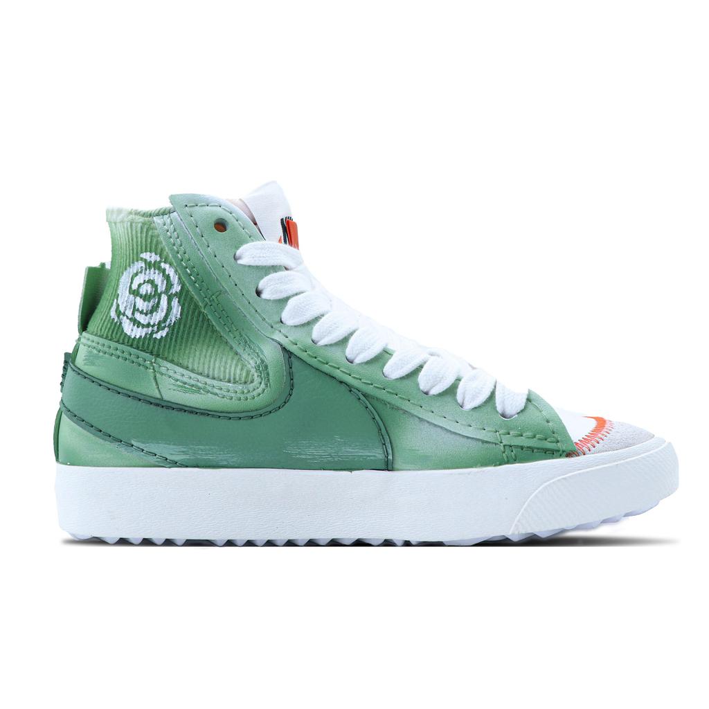 Nike Blazer Slip Resistant Abrasion Resistant Mid top Skateboard Shoes Unisex Green DD3111-100(Team147-)
