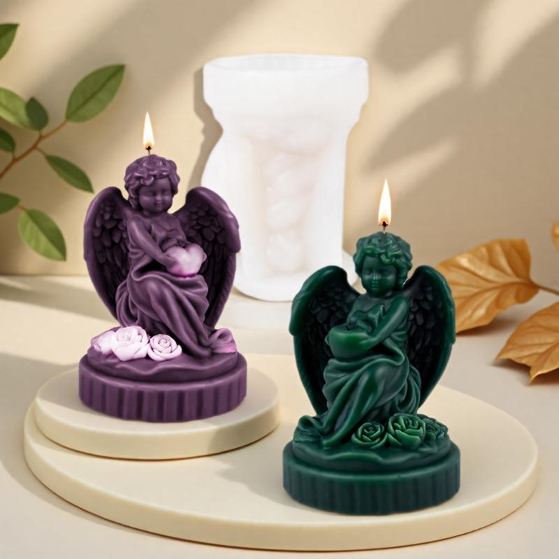 Food Grade Silicone Candle Making Mold With Angel Design Heat Safe Reusable 150g Lightweight For Beginners And Professionals
