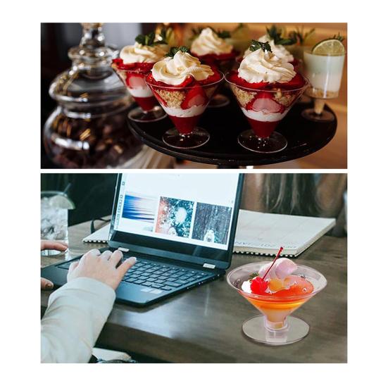 10 ks Jednorázová sada sklenic na Martini Plastová koktejlová sklenice na večírky Svatby Dezerty Průhledné sklenice na koktejly Šampaňské Zmrzlinu