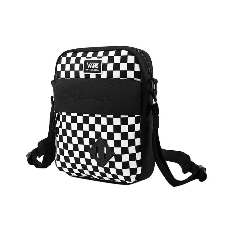 Vans Checkerboard Zip Crossbody Bag Unisex Bags Black White VN0A53DO705