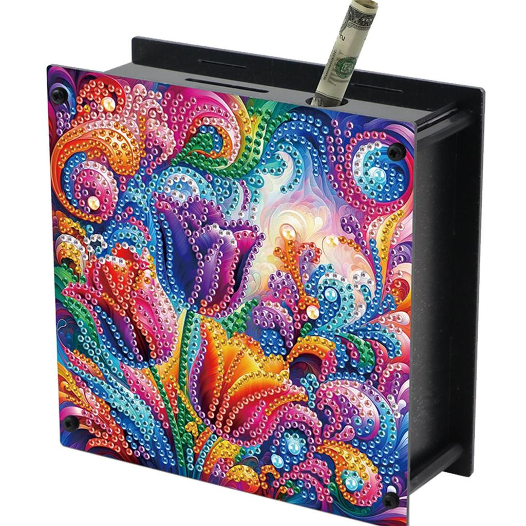 Rhinestones Desktop Ornaments Cat Table Top Diamond Painting Money Box Diamond Painting Change Holder Case Decors for Home Decor
