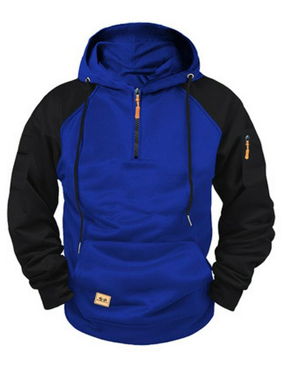 

Men s Autumn/Winter Zipper Hoodie with Arm Pocket – Casual and Versatile M королівський синій колір