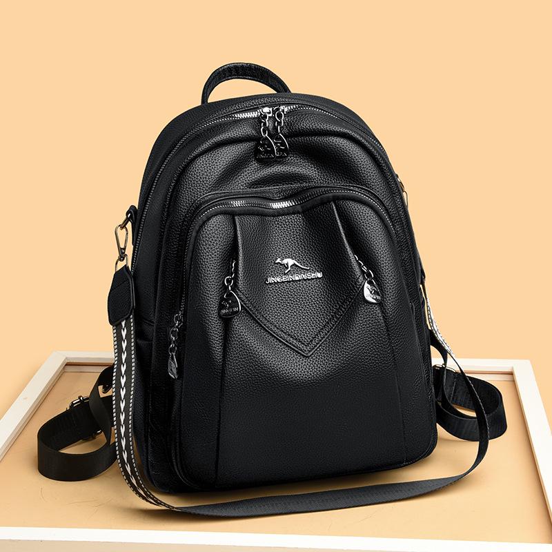 2025 Women's Versatile Soft Leather Backpack - Fashionable, Large Capacity Travel Bag