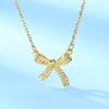 Sterling silver bow necklace girls light luxury design sense collarbone chain neck chain accessories temperament versatile