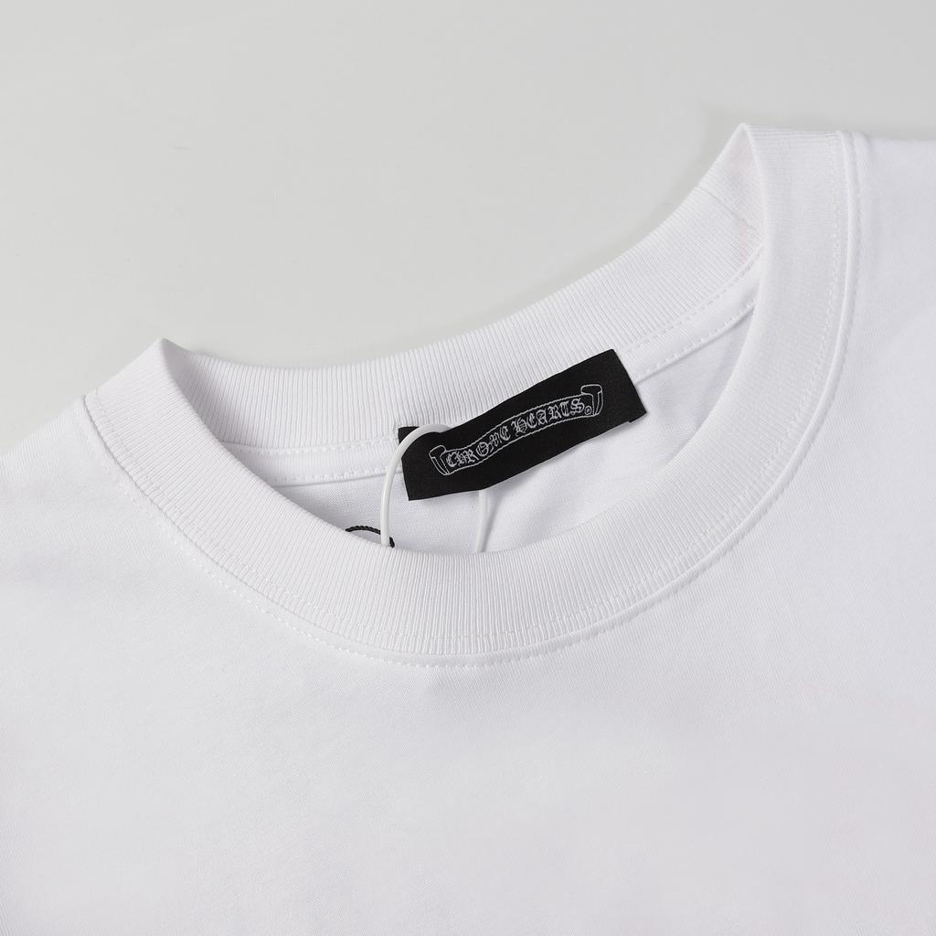 9988 CHROME HEARTS 2025 Summer New High Quality Cotton Round Neck Loose Large Size Men's and Women's T-shirt Couple T-shirt