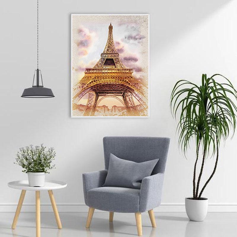 Landschaft DIY 5D Diamant Malerei voller Runde Harz Eisen Turm Landschaft Diamant Stickerei Kreuzstich Diamant Mosaik Home Decor