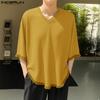 INCERUN Oversized Men's Batwing Sleeve T-Shirts Casual Loose Texture Tops
