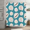Blue Shell Pattern Shower Curtain Waterproof Bathroom Decor for Home Decoration Size 180 X 245cm