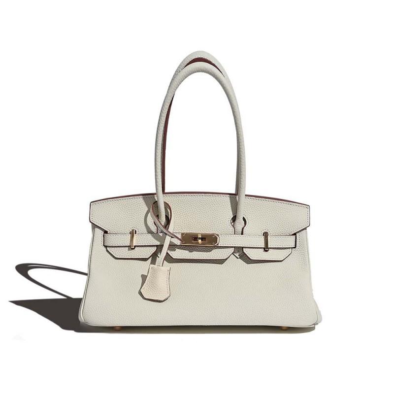2025 Hot Women's Bag Platinum Fashionable All-matching Commuter Top-layer Cowhide Cross-body Handbag