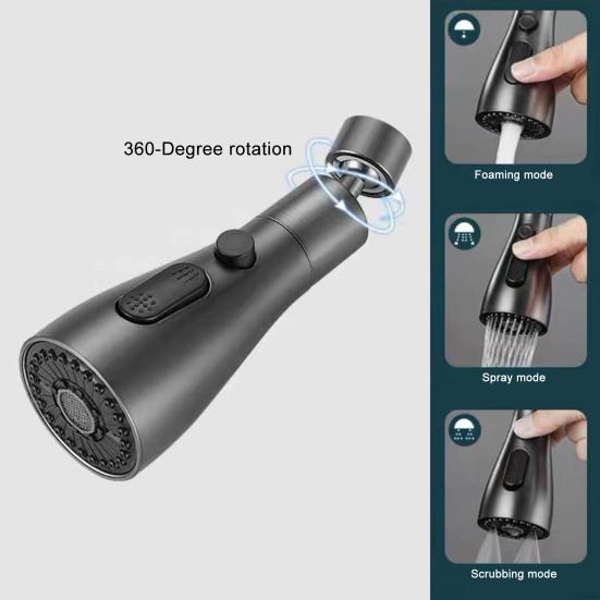 Kitchen Faucet Extender 360 Degrees Rotatable 3 Modes Adjustable Sprayer Attachment Universal Faucet Aerator